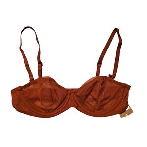 SKIMS Ultra Fine Mesh Strapless MAHOGANY BRA 34A